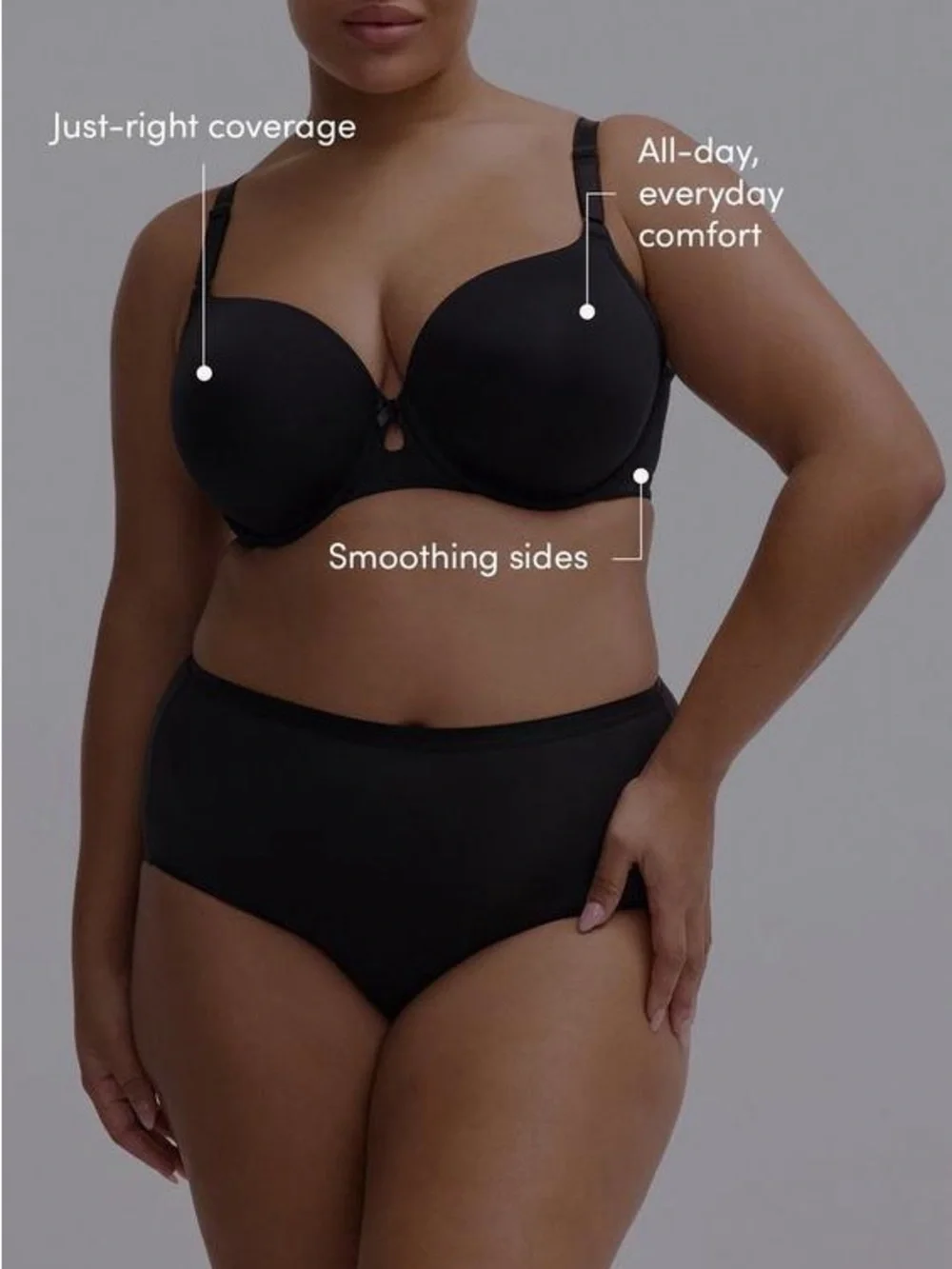 Torrid Perfect Coverage Lightly Lined Smooth T-Shirt Bra 42DD Black Classic